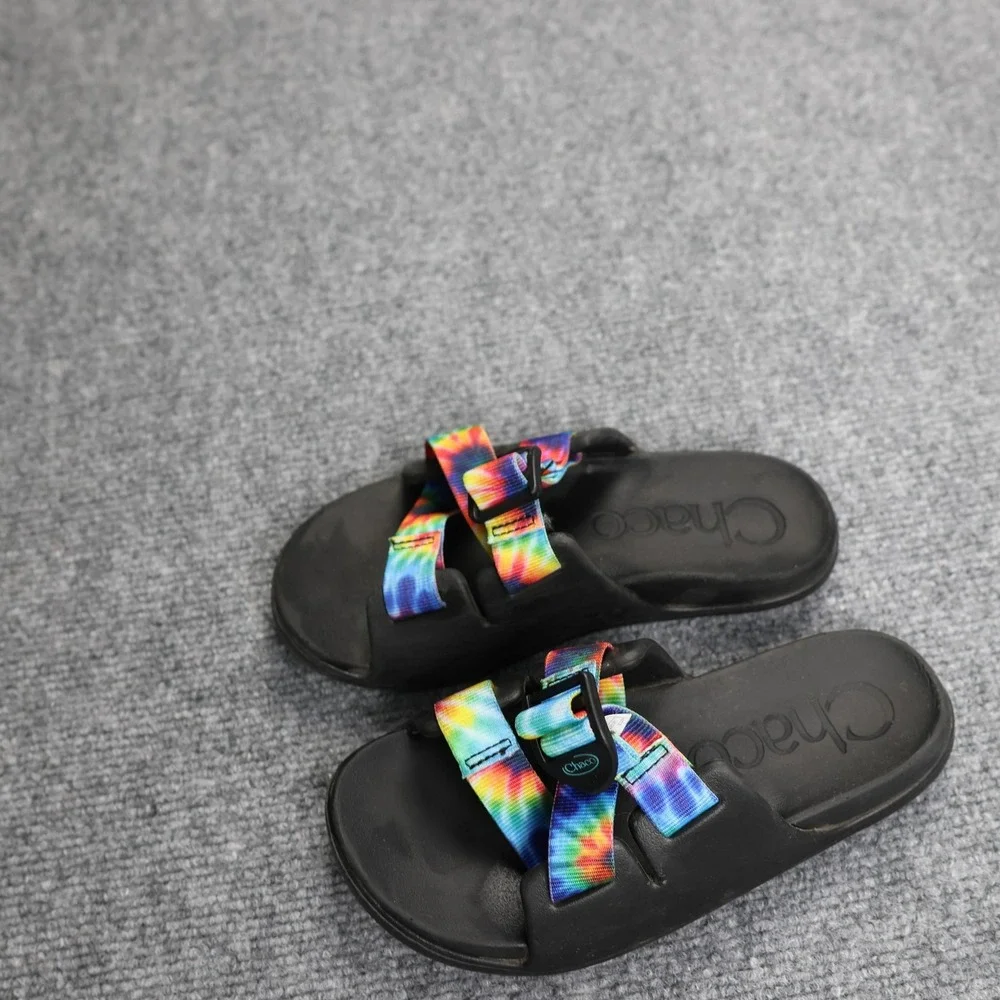 Chaco Sandals Youth‎ Size 1 Black Rainbow Slide Adjustable Straps Slip On Kids